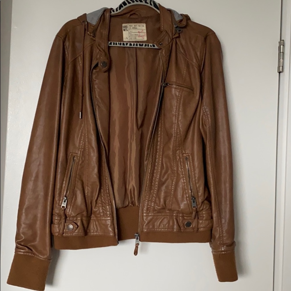 Brown leather jacket